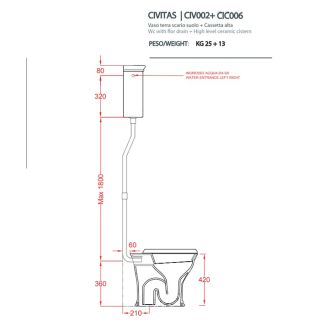 Бачок для унитаза Artceram Civitas CIC006 03 00 черный